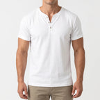 Caspion  - Casual Short Sleeve Henley T-Shirt Casual Weekend Outings