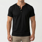 Caspion  - Casual Short Sleeve Henley T-Shirt Casual Weekend Outings