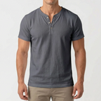 Caspion  - Casual Short Sleeve Henley T-Shirt Casual Weekend Outings