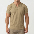 Caspion  - Casual Short Sleeve Henley T-Shirt Casual Weekend Outings