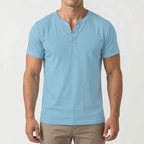 Caspion  - Casual Short Sleeve Henley T-Shirt Casual Weekend Outings