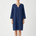 CassieDress  - Relaxed Fit V-Neck Shift Dress Casual Daytime Outings