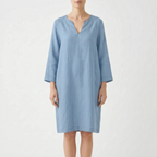 CassieDress  - Relaxed Fit V-Neck Shift Dress Casual Daytime Outings