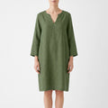 CassieDress  - Relaxed Fit V-Neck Shift Dress Casual Daytime Outings