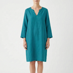 CassieDress  - Relaxed Fit V-Neck Shift Dress Casual Daytime Outings