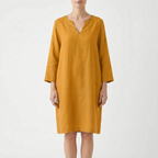 CassieDress  - Relaxed Fit V-Neck Shift Dress Casual Daytime Outings