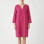 CassieDress  - Relaxed Fit V-Neck Shift Dress Casual Daytime Outings