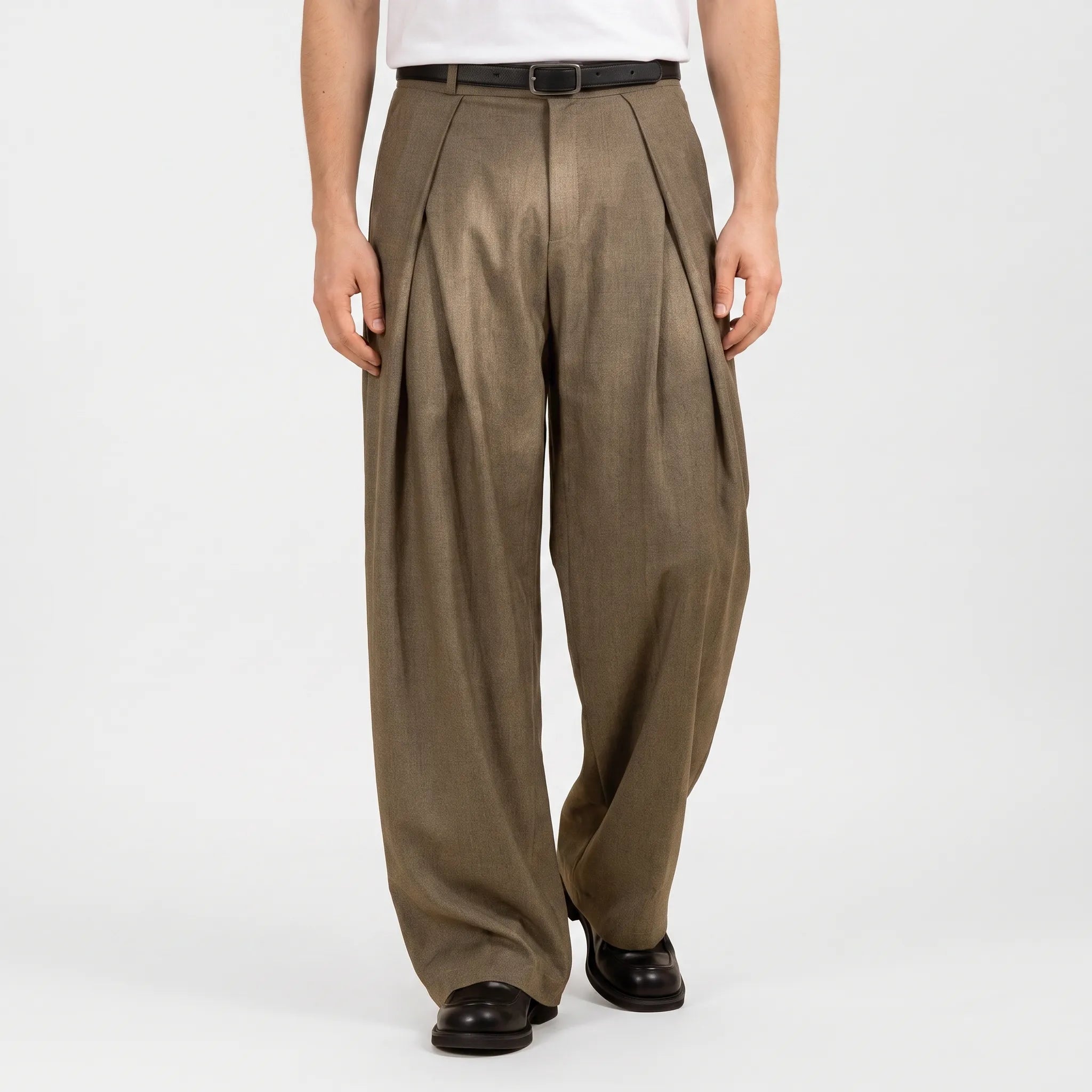 Caturix  - Men's Pleated Wide Leg Trousers Office Wear