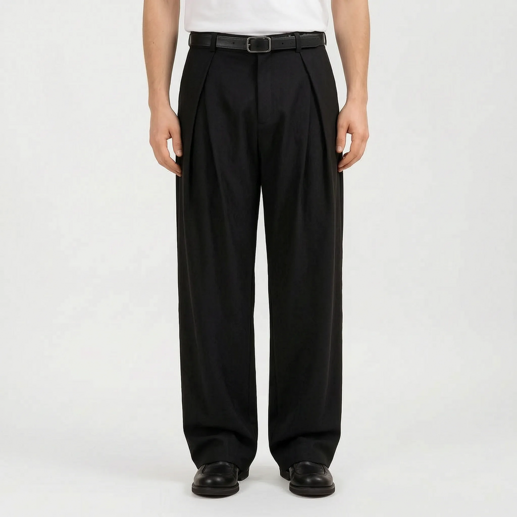 Caturix  - Men's Pleated Wide Leg Trousers Office Wear