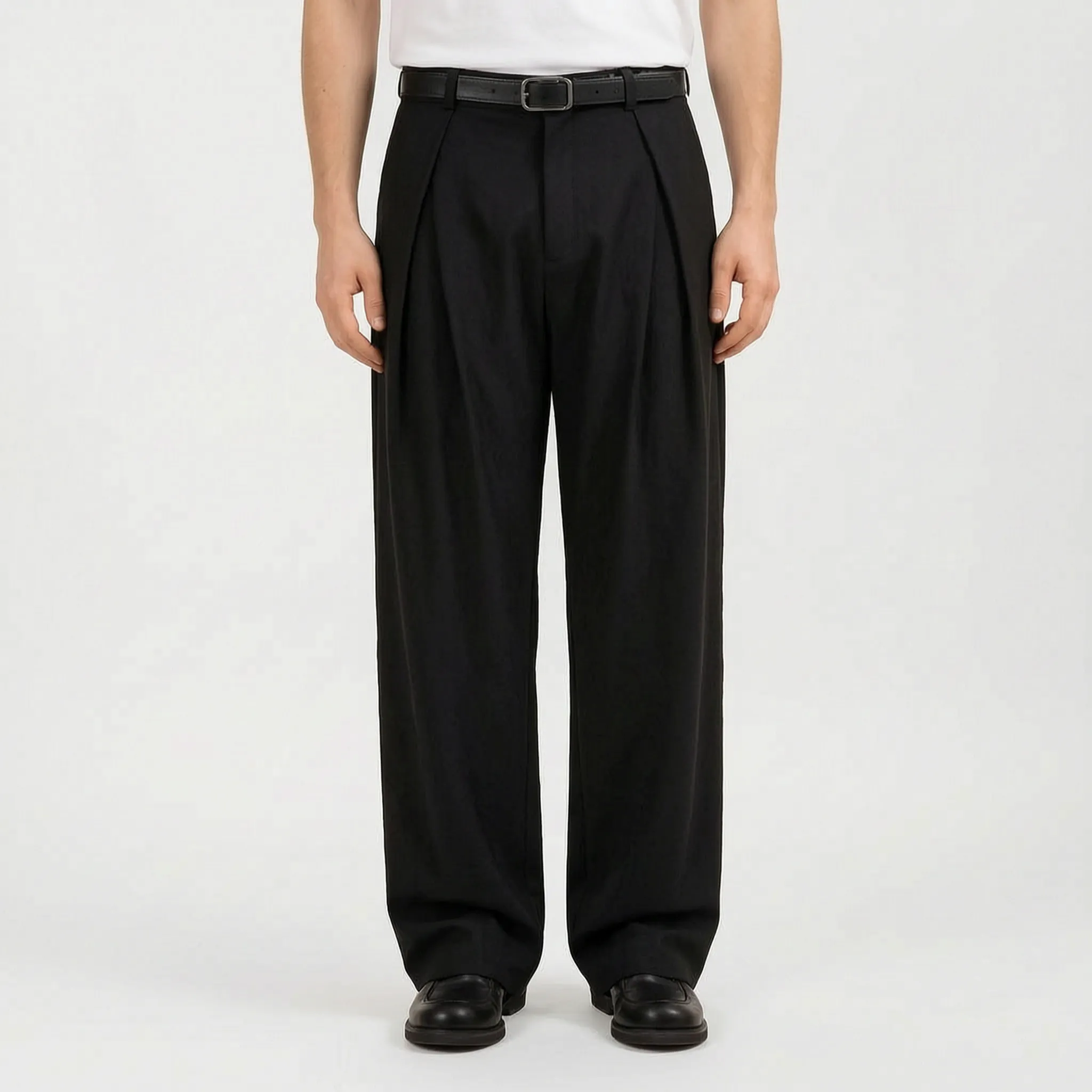 Caturix  - Men's Pleated Wide Leg Trousers Office Wear