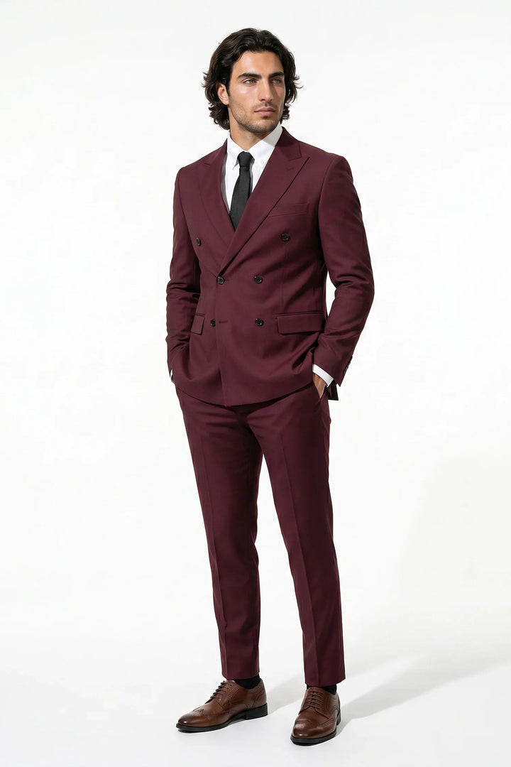 Men's Double-Breasted Two-Piece Suit