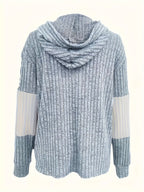 Women's colour block hooded zip sweatshirt jacket