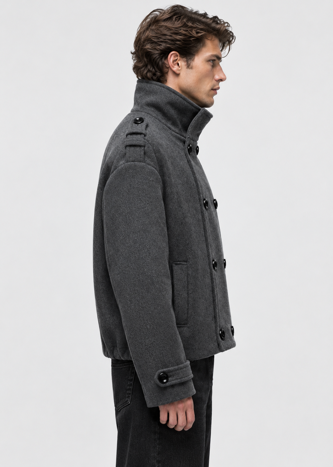 Men's Oversized Double-Breasted Peacoat