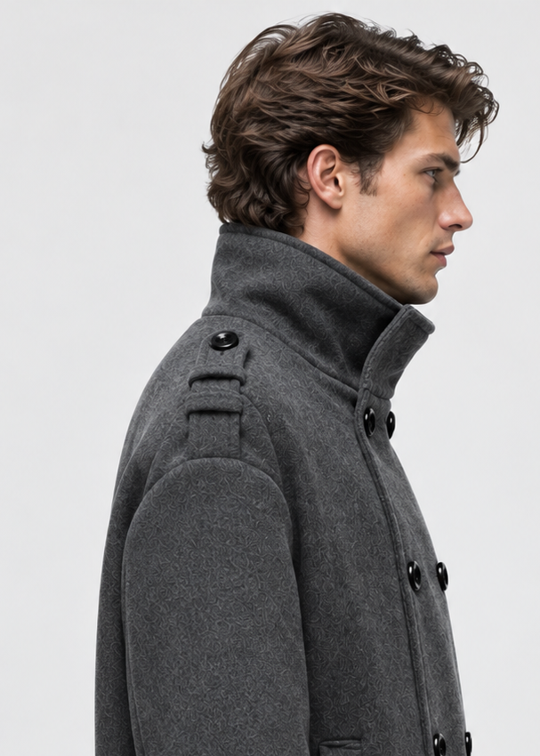 Men's Oversized Double-Breasted Peacoat