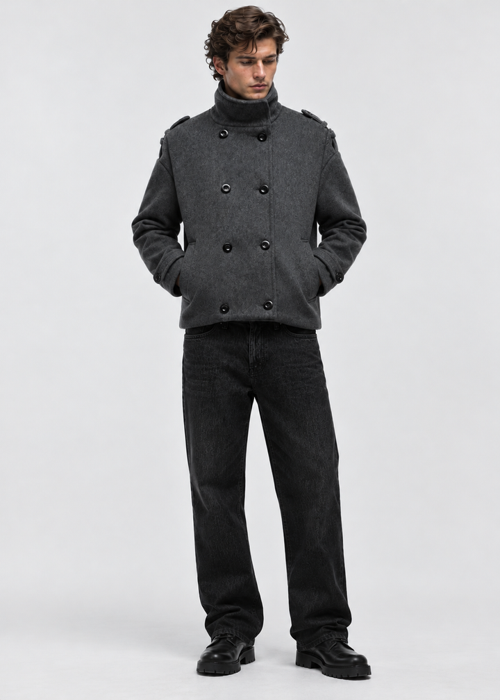 Men's Oversized Double-Breasted Peacoat