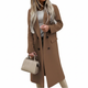 Women's double-breasted trench coat with collar and side pockets