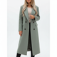 Women's double-breasted trench coat with collar and side pockets