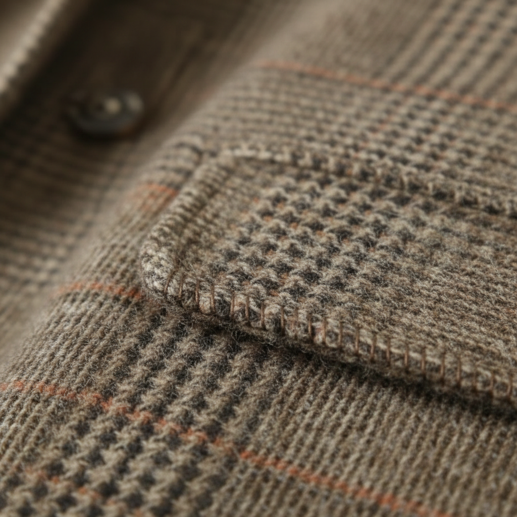 Women's checked trench coat with notch lapels and patch pockets
