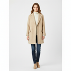 Women's checked trench coat with notch lapels and patch pockets