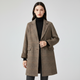 Women's checked trench coat with notch lapels and patch pockets