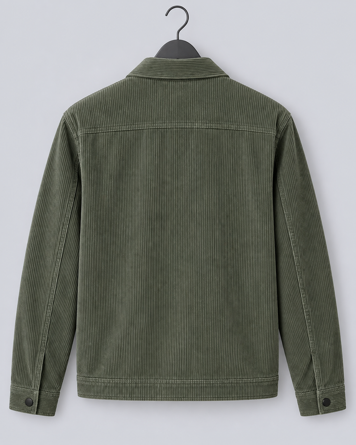 Men's corduroy overshirt jacket with a button front and chest pockets