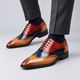 Men's wingtip brogue Oxford shoes with brogue perforations