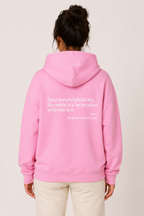 Women's hooded sweatshirt with front text print and kangaroo pocket