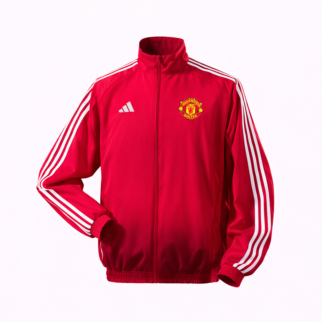 Reversible red and navy Manchester United windbreaker jacket