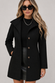 Women's button front trench coat with long sleeves and structured shaping