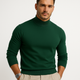 Men's fine knit turtleneck sweater with long sleeves and ribbed trims