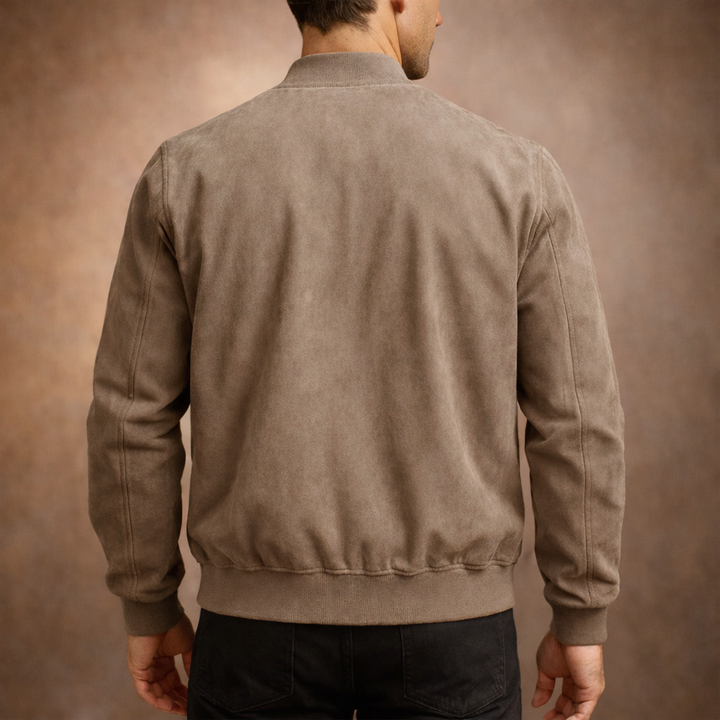 Men's Suede-Look Bomber Jacket
