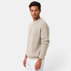 Men's ribbed crew neck sweater with long sleeves