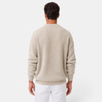 Men's ribbed crew neck sweater with long sleeves