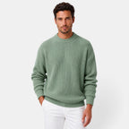Men's ribbed crew neck sweater with long sleeves