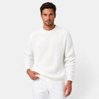Men's ribbed crew neck sweater with long sleeves