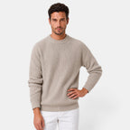 Men's ribbed crew neck sweater with long sleeves