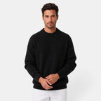 Men's ribbed crew neck sweater with long sleeves