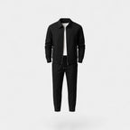 Men's matching jacket and trouser set with zip jacket and drawstring trousers
