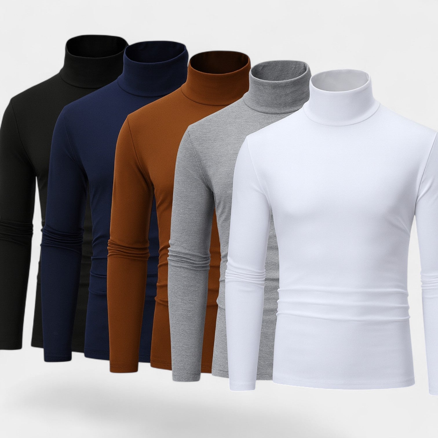 Men's slim-fit turtleneck sweater three-piece set