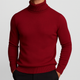 Men's ribbed turtleneck jumper with long sleeves and ribbed trims