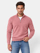 Men's quarter-zip jumper with mock neck and ribbed trims