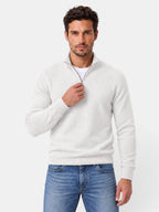 Men's quarter-zip jumper with mock neck and ribbed trims