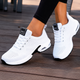 Women's perforated walking sneakers with lace-up front