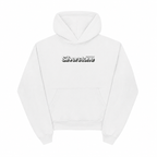 White hoodie with Silverstone racing graphics on the front and back