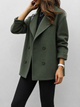 Women's double-breasted coat with notched lapels and long sleeves