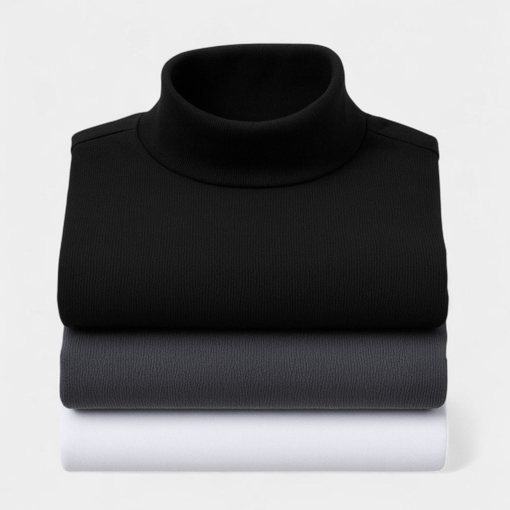 Men's slim-fit turtleneck sweater three-piece set