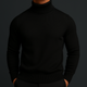Men's ribbed turtleneck jumper with long sleeves and ribbed trims