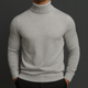 Men's ribbed turtleneck jumper with long sleeves and ribbed trims