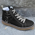 Women's high top lace-up sneakers with contrast stitching