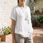 Cielora - Relaxed Short Sleeve Tunic Top